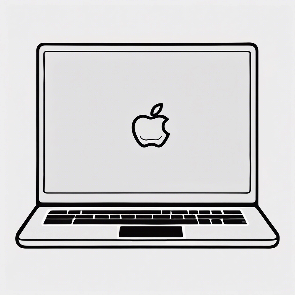 Schematische Darstellung eines Apple-Laptops